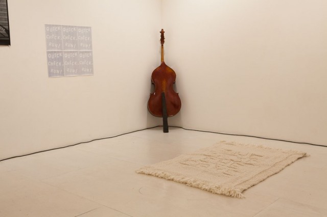 Poster by Daniel James Wilkinson, Rug by Nicole Bachmann, Music instrument for performance